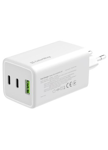 Зарядное устройство C101B GaN Mini 100W PD PPS 2xUSB-C+USB-A white (CW-CHS061PD-WT) Colorway C101B GaN Mini 100W PD PPS 2xUSB-C + USB-A white (369879822)
