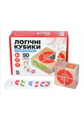 Обучающие логические кубики "Составь узор" 900477, 50 заданий на карточках Igroteco (315023087)