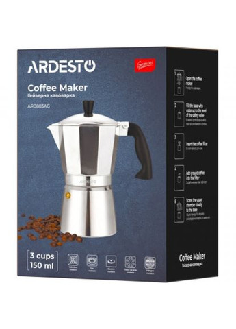 Гейзерна кавоварка (AR0803AG) Ardesto gemini cremona 3 чашки (268140822)