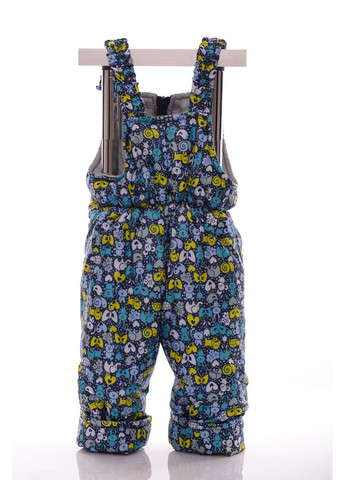 Синій зимній комбінезон для хлопчика на холлофайбері з принтом тварин бебік синій 80 см (44962) BABYKROHA