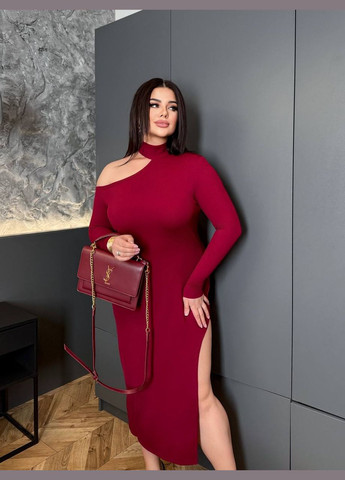 Бордова коктейльна, ділова, повсякденний, кежуал, вечірня жіноча сукня силуетна No Brand