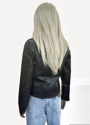 Чорна демісезонна куртка кожзам жіноча. якість люкс!штучна шкіра KOTON