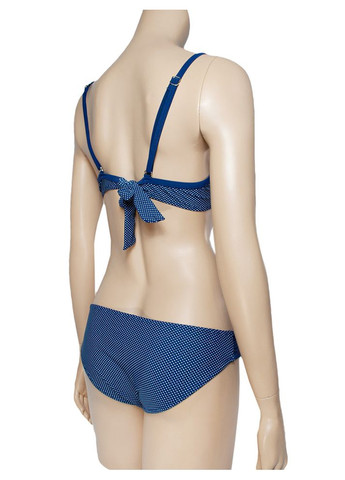 Синий летний купальник бандо с пуш ап. заниженные трусики в точке модель 0055 синий арт.566258 раздельный, бикини Sisianna