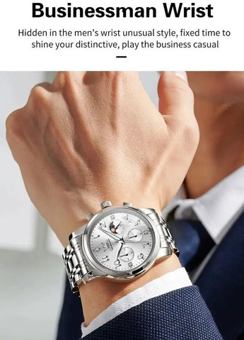 Стильные мужские часы 3628 White Natural классика Olevs (354820467)