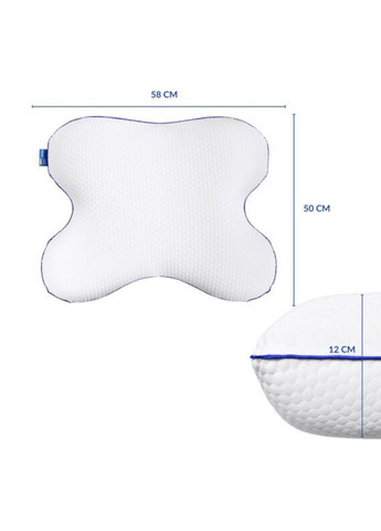 Подушка ортопедична "Memory Foam" метелик 58х50х12 см (з ефектом пам'яті, з наволочкою) IDEIA (329698738)