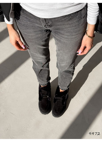 No Brand Чорні лофери чорний з натуральна замша, — зима (369607976)