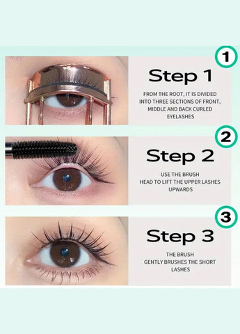 Тушь для ресниц, водостойкая 4D Leezi Long Volume Mascara. Черная. No Brand (319847350)