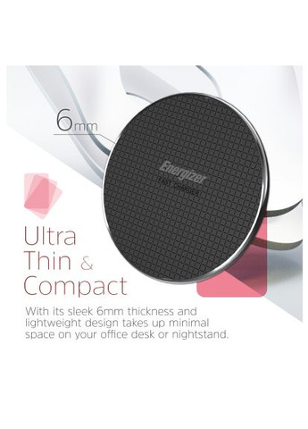 Зарядний пристрій Wireless WCP107 QI 15W чорний Energizer (382190765)