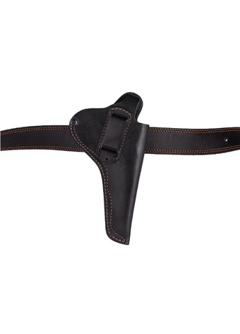 Кобура под Наган поясная + скрытое ношение не формованное со скобой (кожаная, черная) Сварог (342375201)