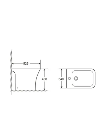 Биде напольное Presto Quadro 540×340×400 мм, White Qtap QTPRE29W49124 (382938473)