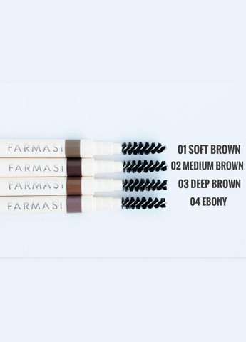 Механический карандаш для бровей со щеточкой Soft Brown 01 0,08 г Farmasi (293815221)