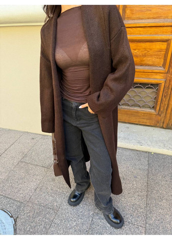 Коричневый кардиган No Brand