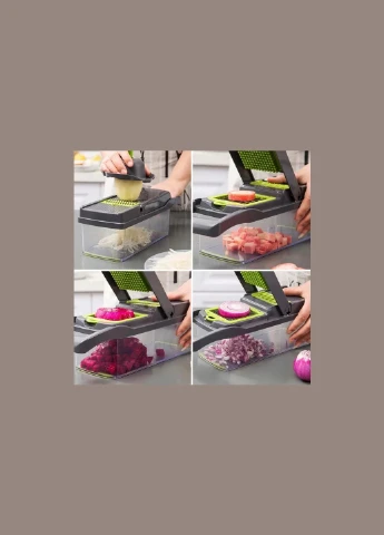 Ручний мультислайсер 14в1 Kitchen Ideas Veggie Slicer HA-347 багатофункціональна овочерізка з контейнером TS Kitchen (389923567)