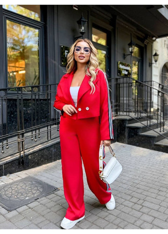 Костюм (жакет, брюки), цвет Красный Fashion (364184126)