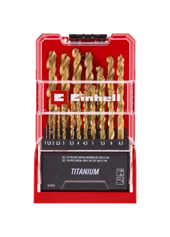 Набір свердел по металу 19 шт + кейс (427019) Einhell (371906369)