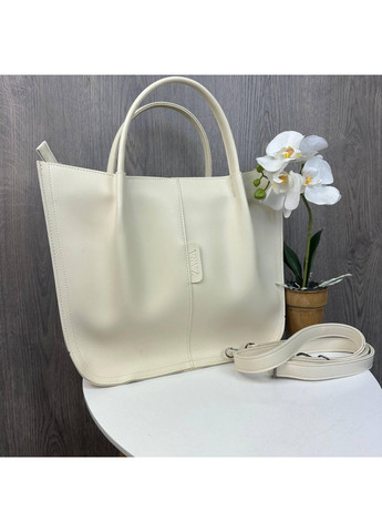 Жіноча сумка на плече молочна екокожа класична ProDobro (363259176)