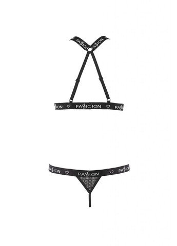 Черный демисезонный комплект белья с открытым доступом mirajane set black Passion