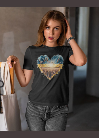 Футболка женская патриотическая с сердцем 21100006 Mishe - (315048390)