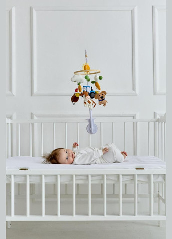 Детский музыкальный мобиль на кроватку для младенцев WoollyFox "Собака, коза, машинка, индюк" на 35 мелодий No Brand (342757877)