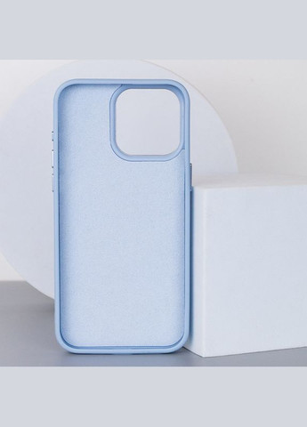 Кожаный чехол Bonbon Leather Metal Style with MagSafe для Apple (6.7") Голубой | Mist blue Epik iPhone 15 Pro Max (300095975)