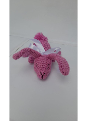 Вязаная игрушка Зайка сплюшка с лентой ручная работа мягкая игрушка No Brand (363329730)