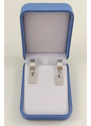 Сережки-підвіски із білого золота 585 проби без вставок С06613 Shatlen Сережки (362947434)