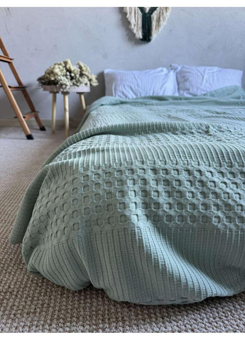 Покрывало Марокко вафельное хлопковое ментолового цвета ZEINTEX (315347161)