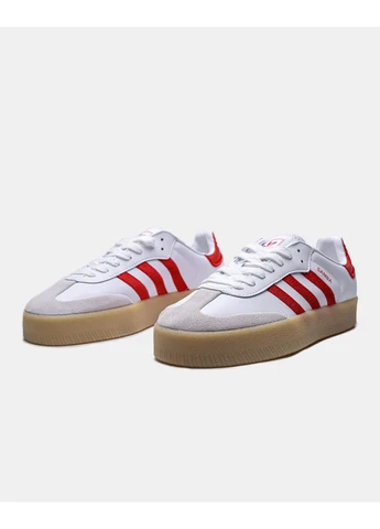 Белые демисезонные кроссовки мужские adidas samba white red v2 адидас самба белые No Brand