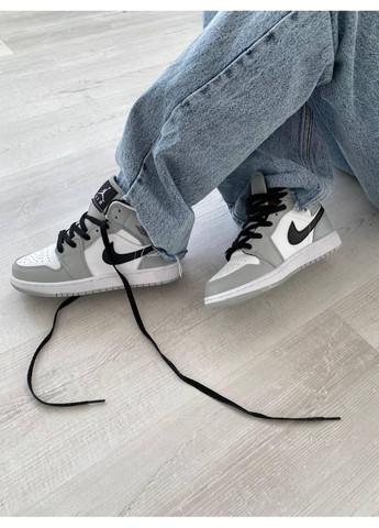 Серые демисезонные кроссовки мужские nike air jordan 1 retro mid smoke grey найк аир джордан No Brand