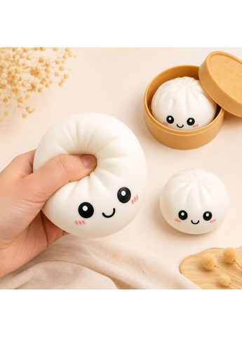 Антистресс-игрушка Squishy «Пельмешка» в коробочке / Сквиш бао-булочка, пельмень 5,5 см / Игрушка антистресс сквиш Squishy Esonstyle (391606612)