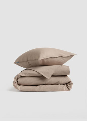 Комплект белья из вареного хлопка Almond евро, Простыня с резинкой 180х200 Leglo (300370671)