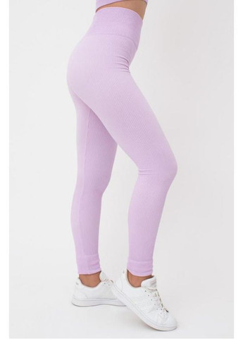 Фиолетовые летние леггинсы спортивные в рубчик с моделирующим швом Giulia