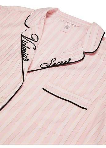 Комбінована всесезон піжама з шортиками flannel short pajama set Victoria's Secret