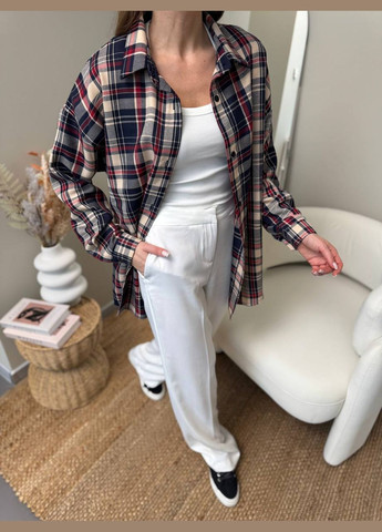 Цветная кэжуал рубашка в клетку MonCher с длинным рукавом