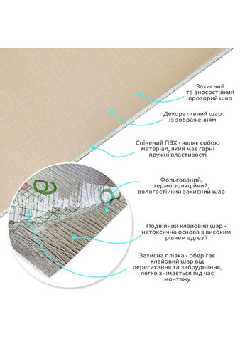 Самоклеюча вініловая плитка в рулоні 0,6x3mx2мм (D) SW-00002042 Sticker Wall (298284497)