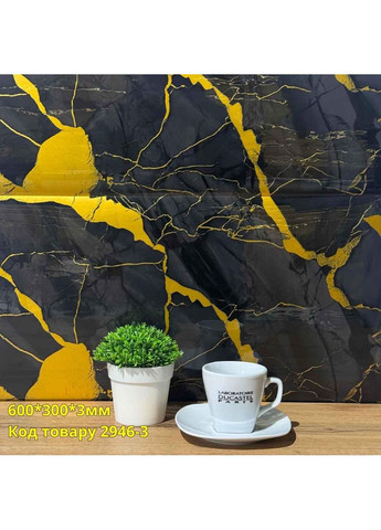 Самоклеюча плитка мармур Темно з золотом 600*300*3мм Loft Expert (363044242)