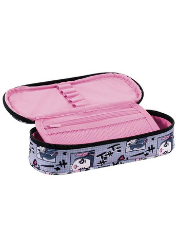 Пенал 1отделение,клапан с карманом на молнии,резинки для фиксации канцелярии 599 Anime Girl Kite (325410423)