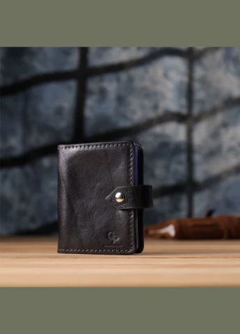 Візитниця унісекс з натуральної гладкої шкіри 22941 Чорна Grande Pelle (329150298)