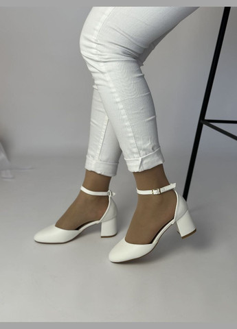 No Brand Святкові білі туфлі на зручних підборах з декором із страз туфлі-човники білий з штучна шкіра, — всесезон (322425322)