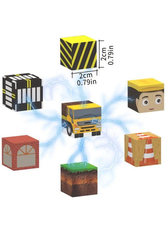 Магнітний конструктор Майнкрафт 138 блоків зі світяться кубиками Будівництво століття Minecraft (363319832)