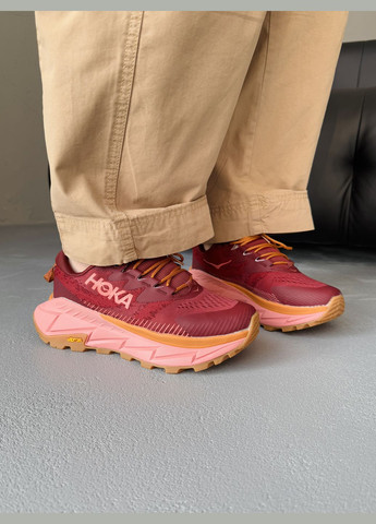 Кроссовки женские Hoka Skyline-Float X Bordo Peach| Хока Скайлайн-Флоат бордовые No Brand бордовые демисезоны (340055402)