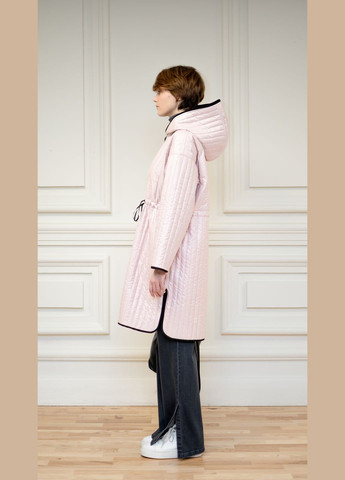 Рожева зимня рожева стьобана куртка з капюшоном росаріо Dolcedonna