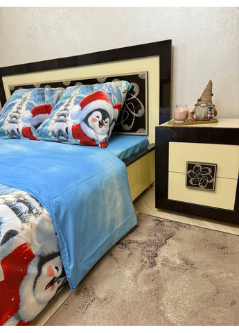 Постельное белье хлопковое лоло и пепе 8331 Евро Простынь на резинке 160x200х20 Бязь Синее 70 х 70 No Brand (365959717)