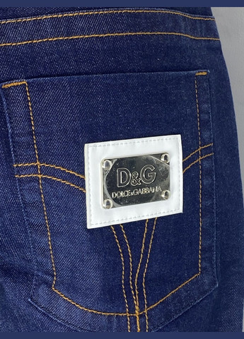 Синие демисезонные прямые джинсы D&G