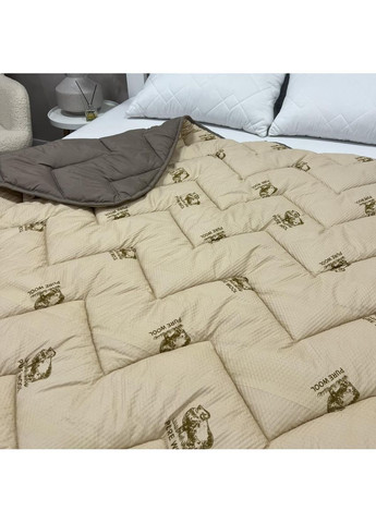 Двостороння ковдра Pure Wool зі штучною вовною, всесезонна, двоспальний розмір 180*210 см кавового кольору No Brand (366561132)