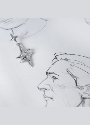 Пара сережек гвоздики с звездой сказочные fairycore кавай с кристалликами жемчужинами аниме для девушки космос харадзюку y2k No Brand (335977536)