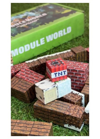 Магнитный конструктор Minecraft Водопад 128шт + 4 фигурки Майнкрафт Детский конструктор на магнитах No Brand (369153893)