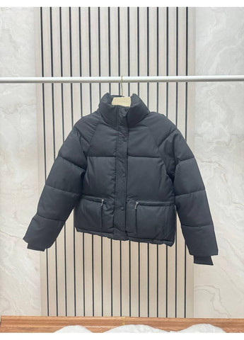 Черная демисезонная куртка женская тёплая Style Point