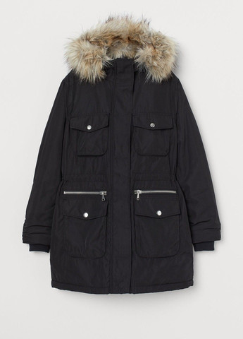 Чорна зимня куртка парка H&M