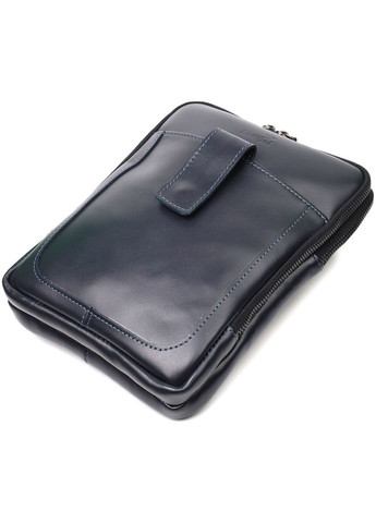 Стильная мужская сумка через плечо из натуральной кожи кросс боди синяя 22142 Shvigel (337350084)